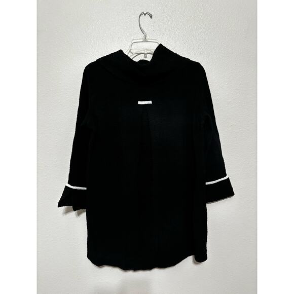 ALI MILES Black and White 3/4 Length Sleeve Top Size S - Picture 6 of 7